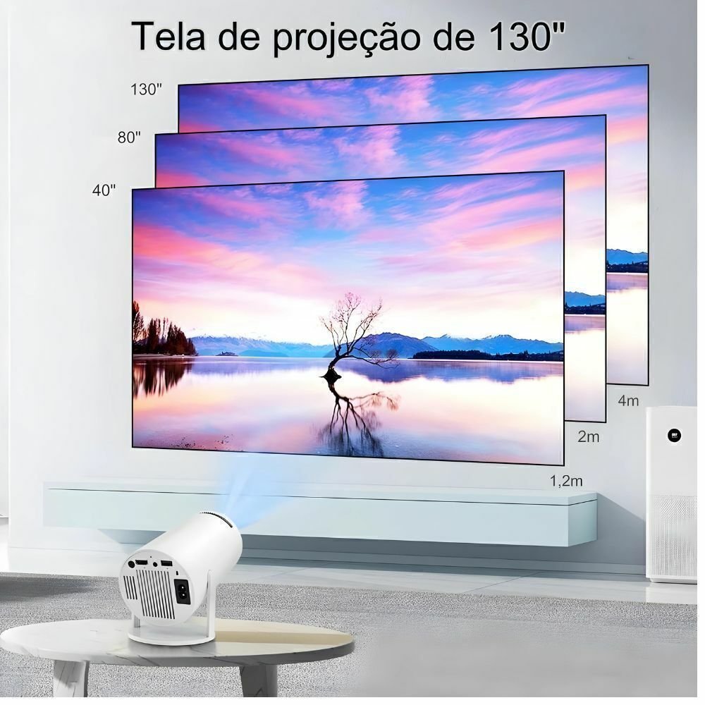 Projetor LED HY300: Transforme Qualquer Espaço em um Cinema 4K (cópia) - Imagem 4